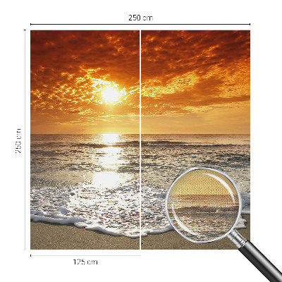3D photo wallpaper mural with an ocean waves design