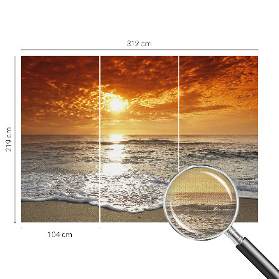 3D photo wallpaper mural with an ocean waves design