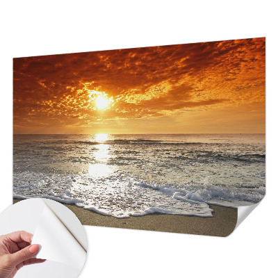 3D photo wallpaper mural with an ocean waves design