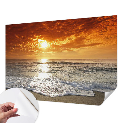 3D photo wallpaper mural with an ocean waves design