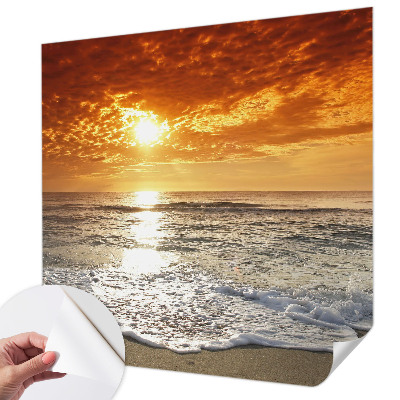 3D photo wallpaper mural with an ocean waves design
