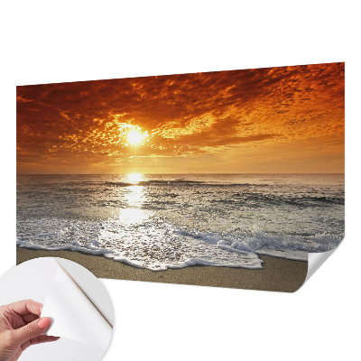 3D photo wallpaper mural with an ocean waves design