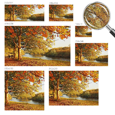 Nursery wall mural with a coastal autumn design