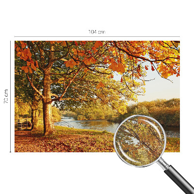 Nursery wall mural with a coastal autumn design