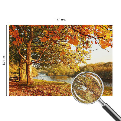 Nursery wall mural with a coastal autumn design