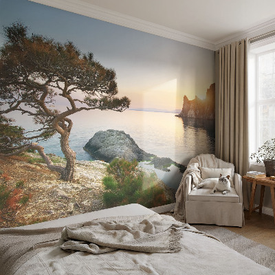 Peel and stick wall mural featuring a peaceful nature scene