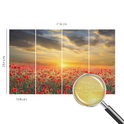 Peel and stick wallpaper mural Poppy field
