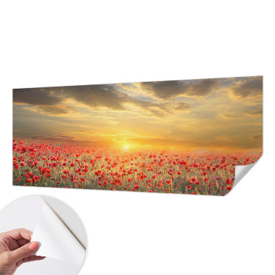 Peel and stick wallpaper mural Poppy field