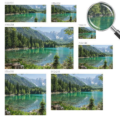 Stick-on wall mural with a green lake motif