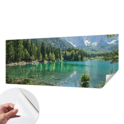 Stick-on wall mural with a green lake motif