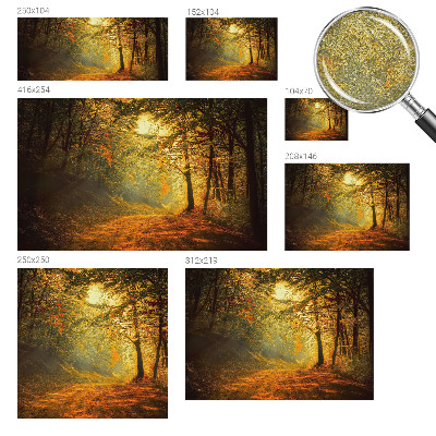 Removable wall mural with an autumn landscape design