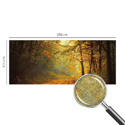 Removable wall mural with an autumn landscape design