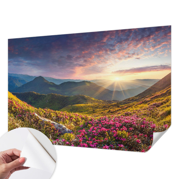 Self-adhesive photo wallpaper with a mountain panorama