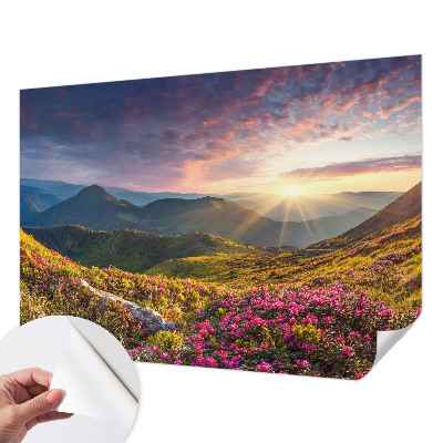 Self-adhesive photo wallpaper with a mountain panorama