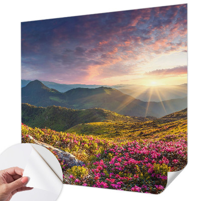 Self-adhesive photo wallpaper with a mountain panorama