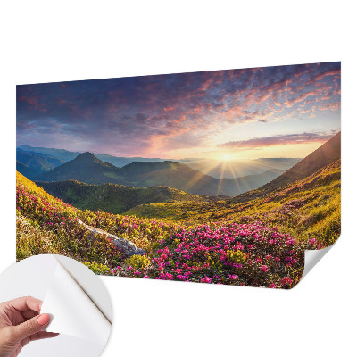 Self-adhesive photo wallpaper with a mountain panorama
