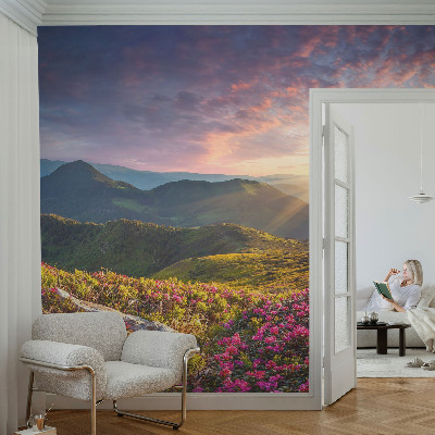 Self-adhesive photo wallpaper with a mountain panorama
