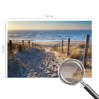 Removable wall mural wallpaper featuring a beach path scene