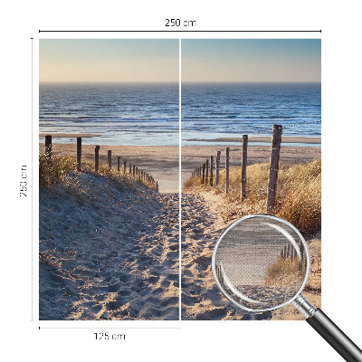 Removable wall mural wallpaper featuring a beach path scene