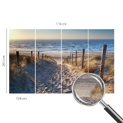 Removable wall mural wallpaper featuring a beach path scene