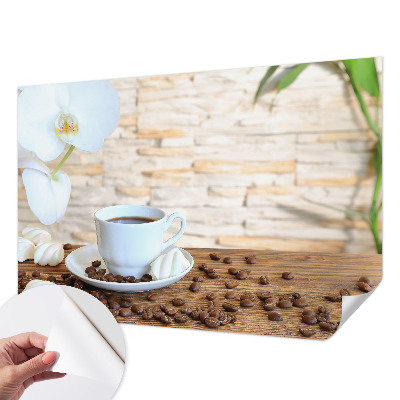 Peel and stick wall mural for living room featuring a floral relaxation design