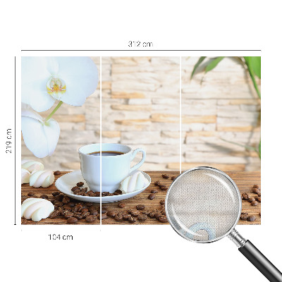 Peel and stick wall mural for living room featuring a floral relaxation design