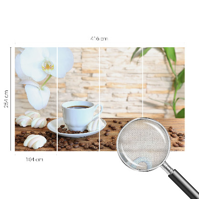 Peel and stick wall mural for living room featuring a floral relaxation design