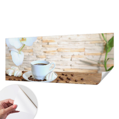 Peel and stick wall mural for living room featuring a floral relaxation design