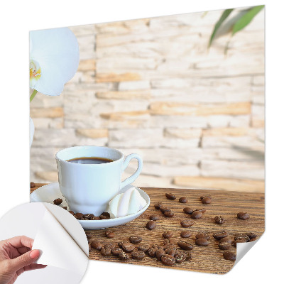 Peel and stick wall mural for living room featuring a floral relaxation design