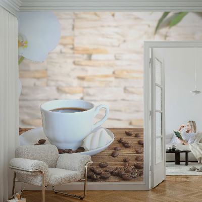 Peel and stick wall mural for living room featuring a floral relaxation design