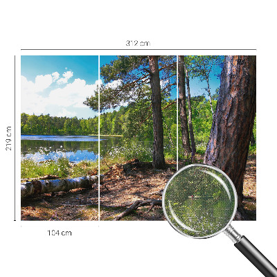 Peel and stick wall mural for bedroom with a forest landscape design