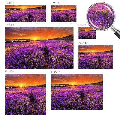 Peel and stick wall mural for kids' room with a lavender sunset design