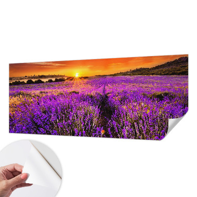 Peel and stick wall mural for kids' room with a lavender sunset design