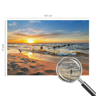 3D photo wallpaper mural with a beach sunset motif