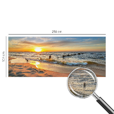 3D photo wallpaper mural with a beach sunset motif
