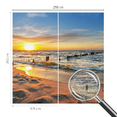 3D photo wallpaper mural with a beach sunset motif