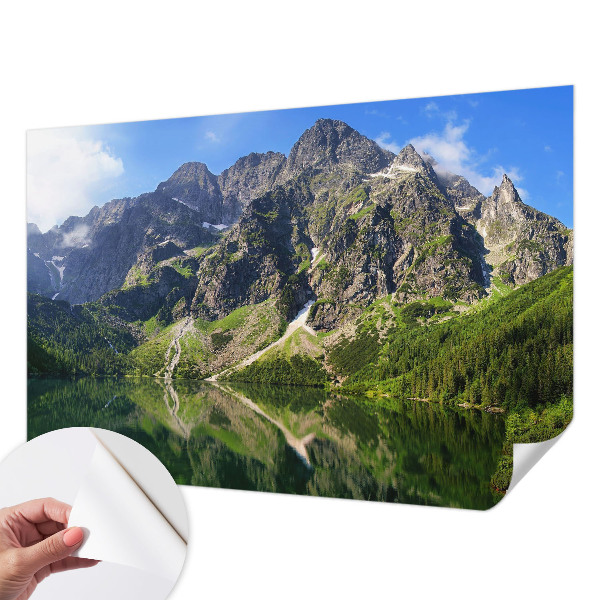 Nursery wall mural with a picturesque mountain design