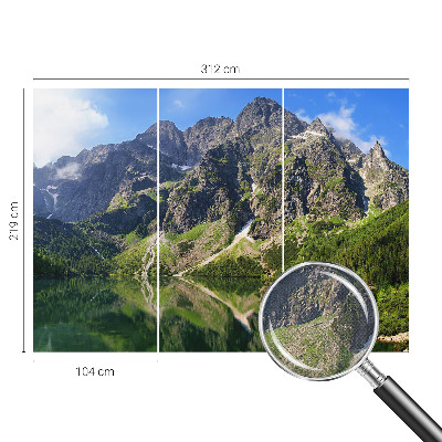 Nursery wall mural with a picturesque mountain design