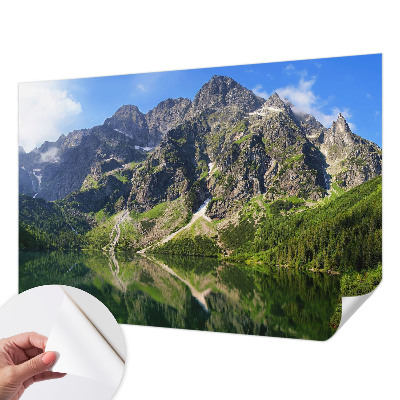 Nursery wall mural with a picturesque mountain design