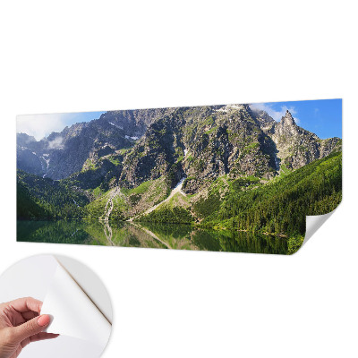 Nursery wall mural with a picturesque mountain design