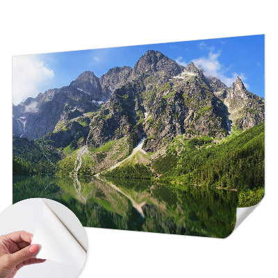Nursery wall mural with a picturesque mountain design