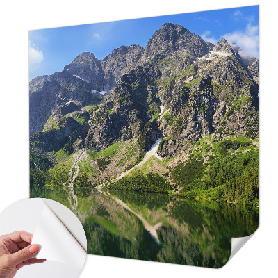 Nursery wall mural with a picturesque mountain design