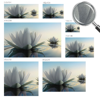 Baby room wall mural with a water lilies motif