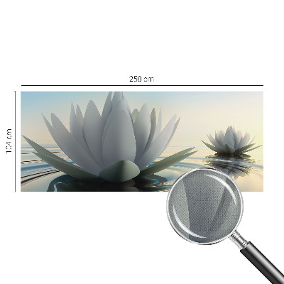 Baby room wall mural with a water lilies motif