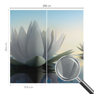 Baby room wall mural with a water lilies motif