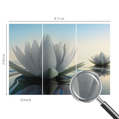 Baby room wall mural with a water lilies motif