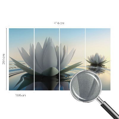 Baby room wall mural with a water lilies motif