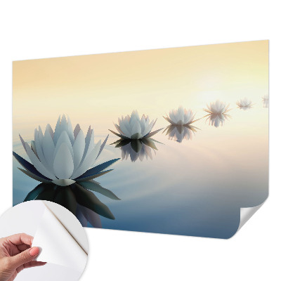 Peel and stick wall mural with a peaceful landscape view