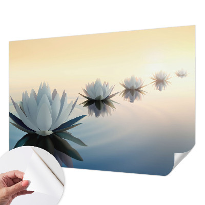 Peel and stick wall mural with a peaceful landscape view