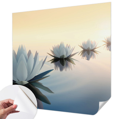 Peel and stick wall mural with a peaceful landscape view